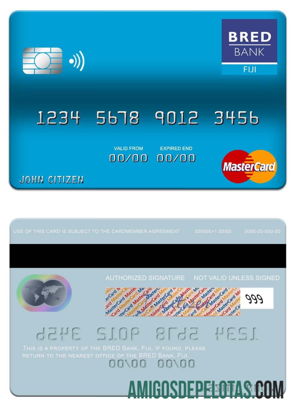 Fiji BRED Bank Mastercard modelo